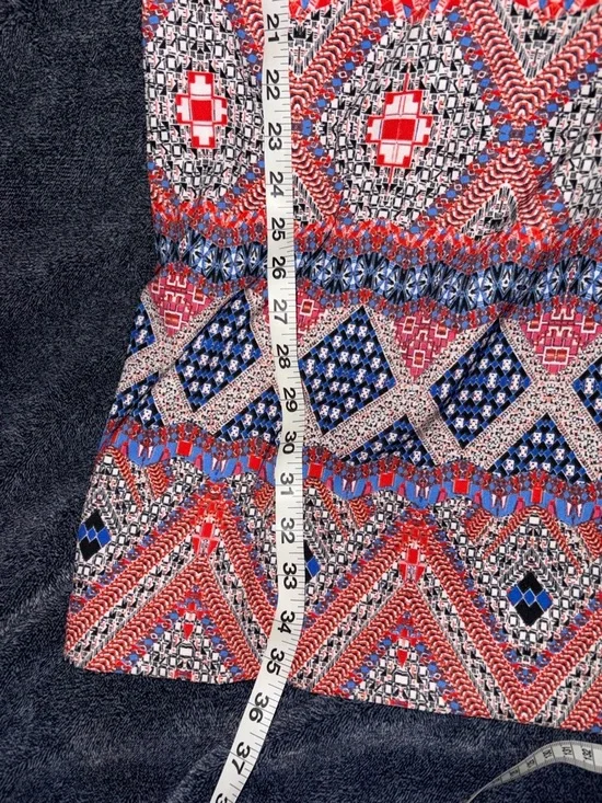 AB Studio Sleeveless Midi Dress in Red, Blue & White - Picture 7 of 7